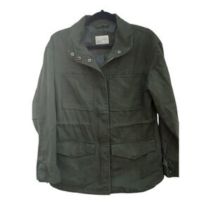 Womens Small Jacket Universal Thread‎ Olive Green Utility Coat Full Zip/Pockets
